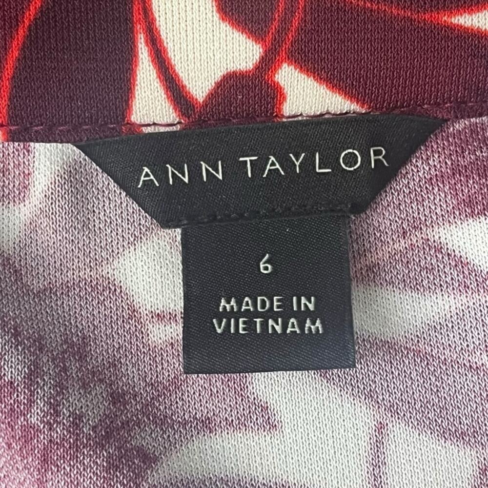 Ann Taylor Classic Wrap Dress Women’s 6 Red White Holiday Career Preppy - Picture 6 of 10